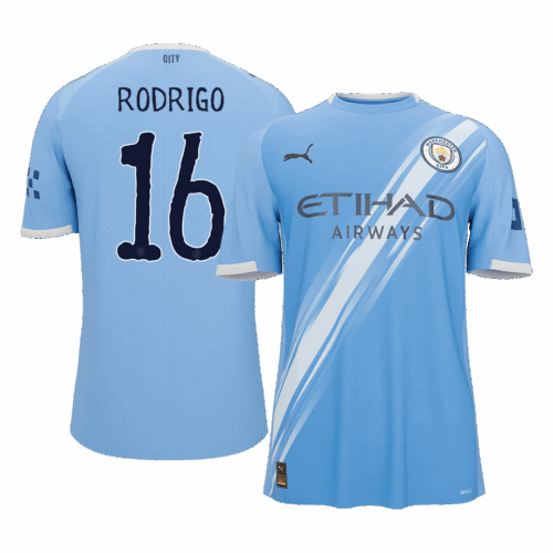 RODRIGO #16 Manchester City Home Soccer Jersey 2025/26