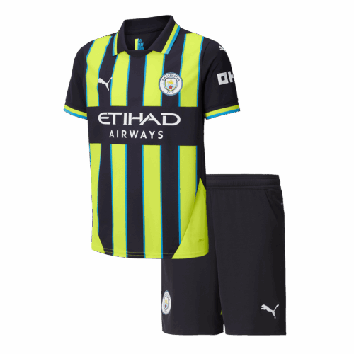Manchester City Away Kids Soccer Jerseys Kit