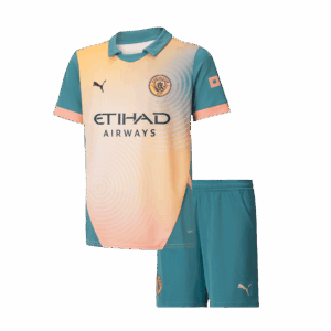 Manchester City Fourth Away Kids Soccer Jerseys Kit
