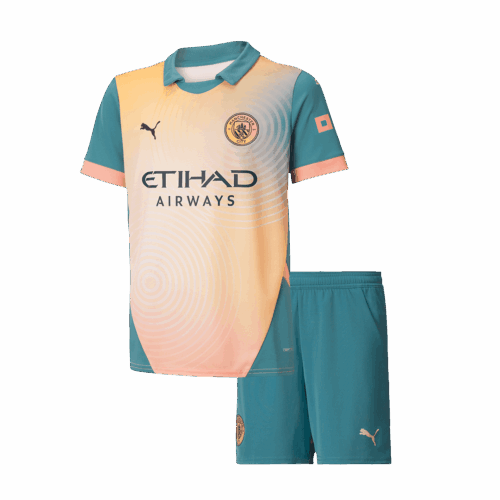 Manchester City Fourth Away Kids Soccer Jerseys Kit