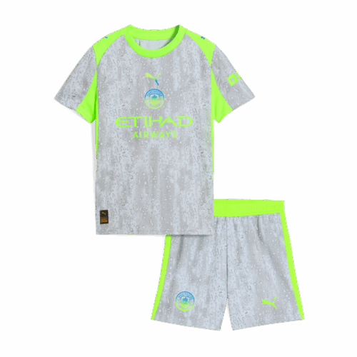 Manchester City Third Away Kids Soccer Jerseys Kit 2025/26