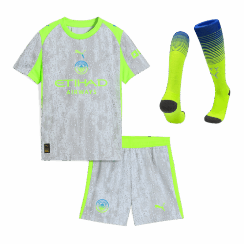 Manchester City Third Away Kids Soccer Jerseys Full Kit 2025/26