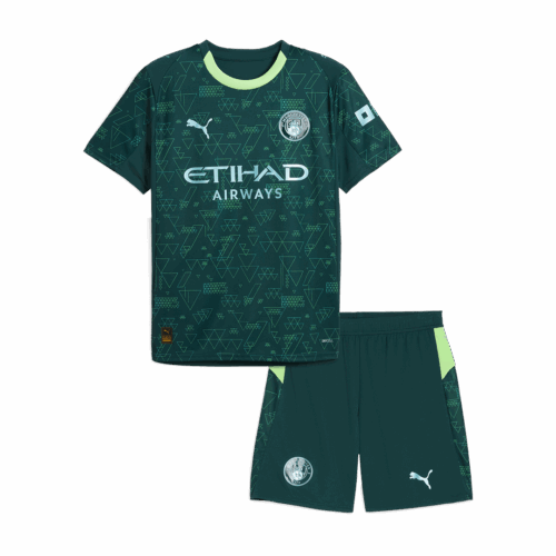 Manchester City Fourth Away Kids Soccer Jerseys Kit 2025/26