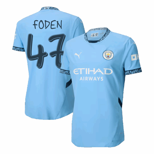 FODEN #47 Manchester City Home Player Version Jersey - UCL
