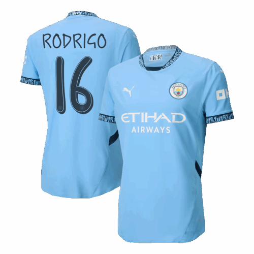 RODRIGO #16 Manchester City Home Player Version Jersey - UCL
