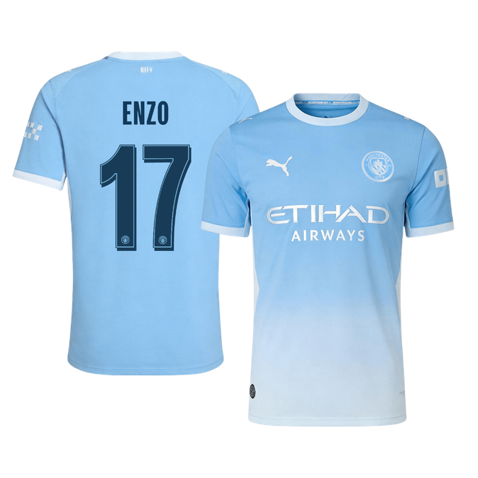 734180_1 ENZO #17 Manchester City Home Player Version Jersey 2026/27 - UCL