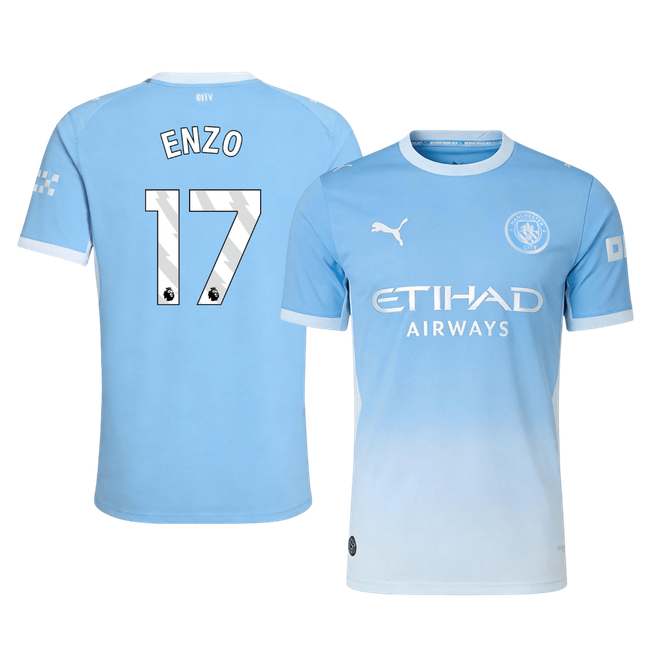 734445_1 ENZO #17 Manchester City Home Player Version Jersey 2026/27