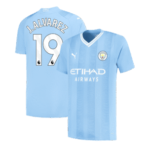 J.ALVAREZ #19 Manchester City Home Soccer Jersey 2023/24