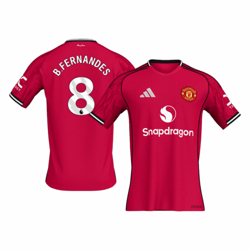 B.FERNANDES #8 Manchester United Home Soccer Jersey 2025/26