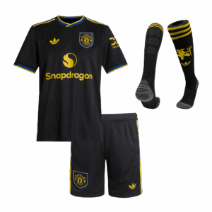 Manchester United Third Away Kids Soccer Jerseys Full Kit 2025/26