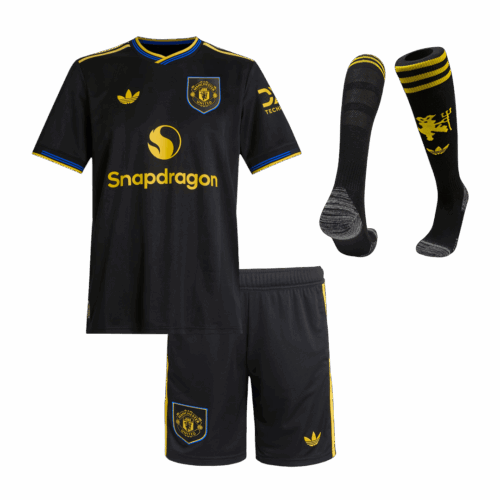 Manchester United Third Away Kids Soccer Jerseys Full Kit 2025/26