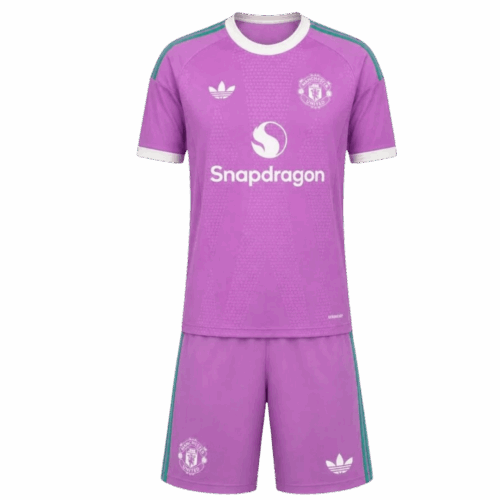 Manchester United Goalkeeper Kids Soccer Jerseys Kit 2026/27 Purple