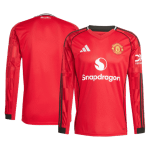 Manchester United Home Long Sleeve Soccer Jersey 2025/26