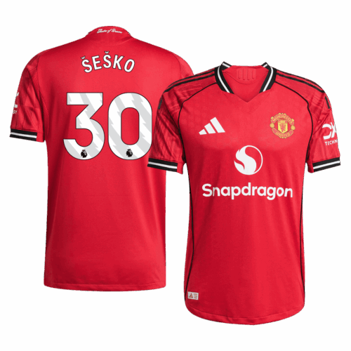ŠEŠKO #30 Manchester United Home Player Version Jersey 2025/26