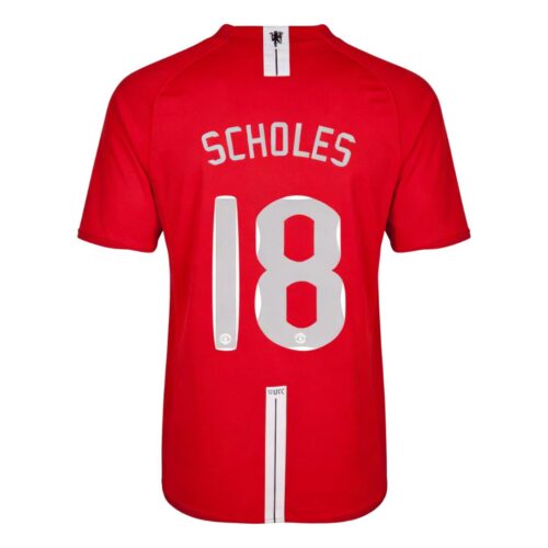 Retro Soccer Jersey SCHOLES #18 Manchester United Home 2007/08 - UCL Final