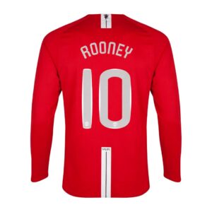 Retro Soccer Jersey ROONEY #10 Manchester United Home Long Sleeve 2007/08 - UCL Final