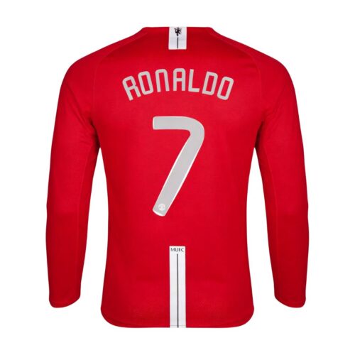 Retro Soccer Jersey RONALDO #7 Manchester United Home Long Sleeve 2007/08 - UCL Final