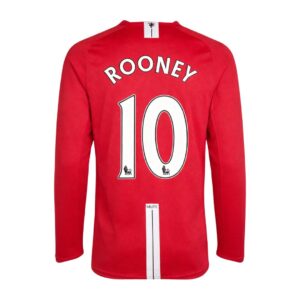 Retro Soccer Jersey ROONEY #10 Manchester United Home Long Sleeve 2007/08