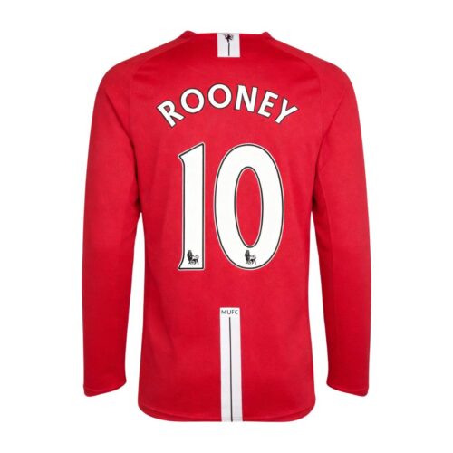 Retro Soccer Jersey ROONEY #10 Manchester United Home Long Sleeve 2007/08