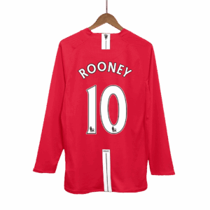 Retro Soccer Jersey ROONEY #10 Manchester United Home Long Sleeve 2007/08 - Image 4