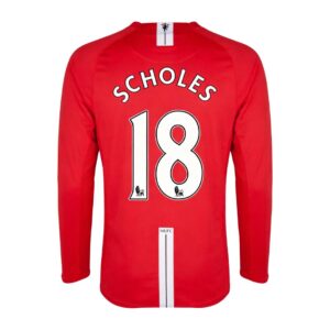 Retro Soccer Jersey SCHOLES #18 Manchester United Home Long Sleeve 2007/08