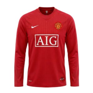 Retro Soccer Jersey SCHOLES #18 Manchester United Home Long Sleeve 2007/08 - Image 2