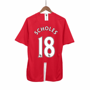 Retro Soccer Jersey SCHOLES #18 Manchester United Home 2007/08 - Image 3