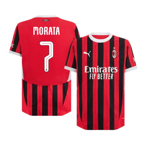 MORATA #7 AC Milan Home Authentic Soccer Jersey 2024/25 - UCL