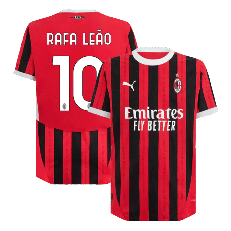 RAFA LEÃO #10 AC Milan Home Authentic Soccer Jersey 2024/25 - UCL