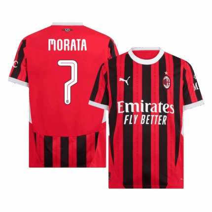 MORATA #7 AC Milan Home Soccer Jersey - UCL