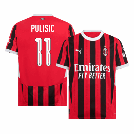 PULISIC #11 AC Milan Home Soccer Jersey - UCL