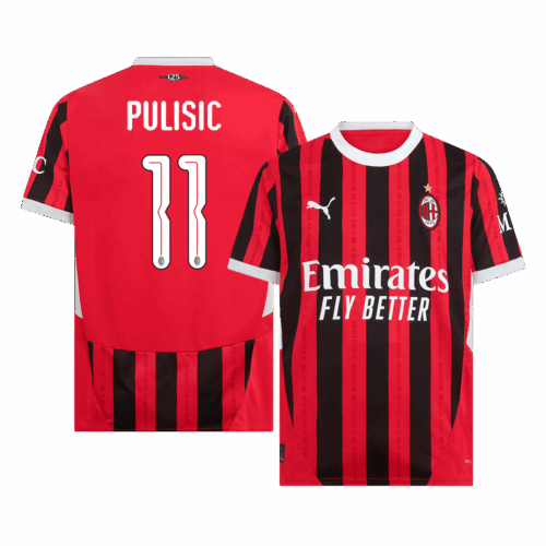 PULISIC #11 AC Milan Home Soccer Jersey - UCL