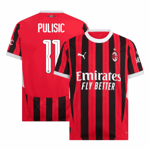 PULISIC #11 AC Milan Home Soccer Jersey - UCL