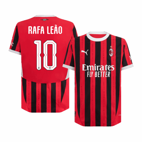 RAFA LEÃO #10 AC Milan Home Authentic Soccer Jersey - UCL