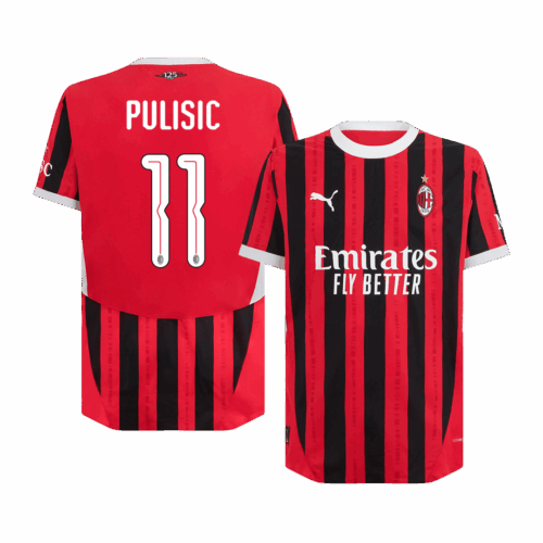 PULISIC #11 AC Milan Home Authentic Soccer Jersey - UCL