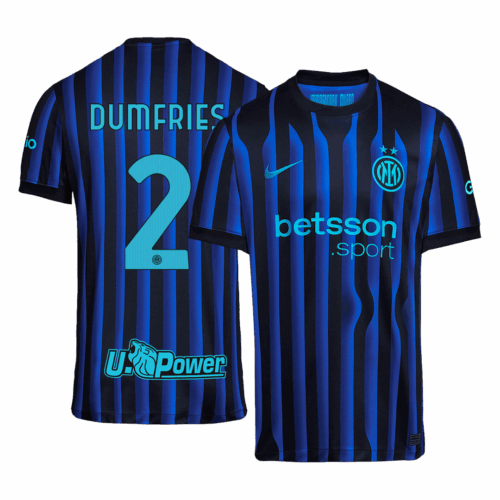 DUMFRIES #2 Inter Milan Home Soccer Jersey 2025/26