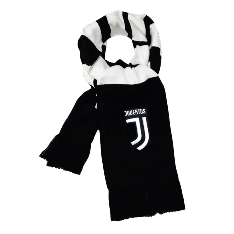 Juventus Soccer knitting Scarf Black&White
