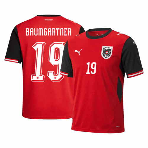 BAUMGARTNER #19 Austria Home Soccer Jersey World Cup 2026