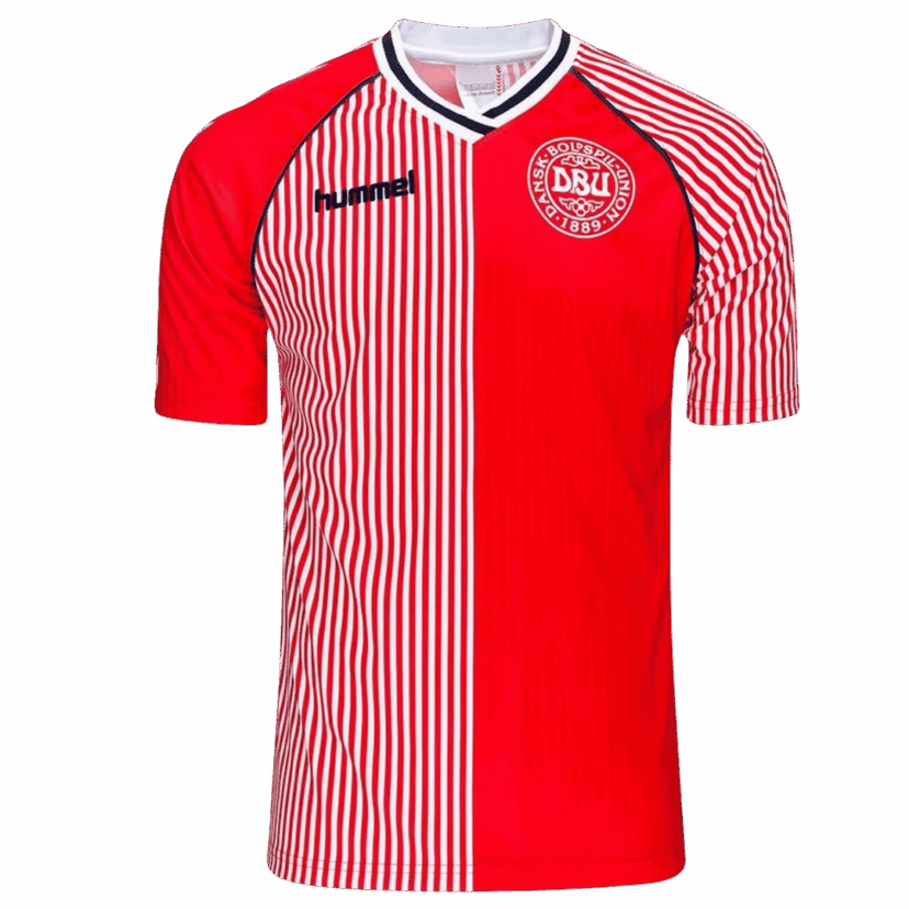 Retro Soccer Jersey Denmark Home 1986