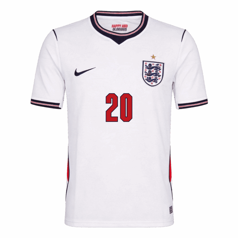 PALMER #20 England Home Soccer Jersey World Cup 2026