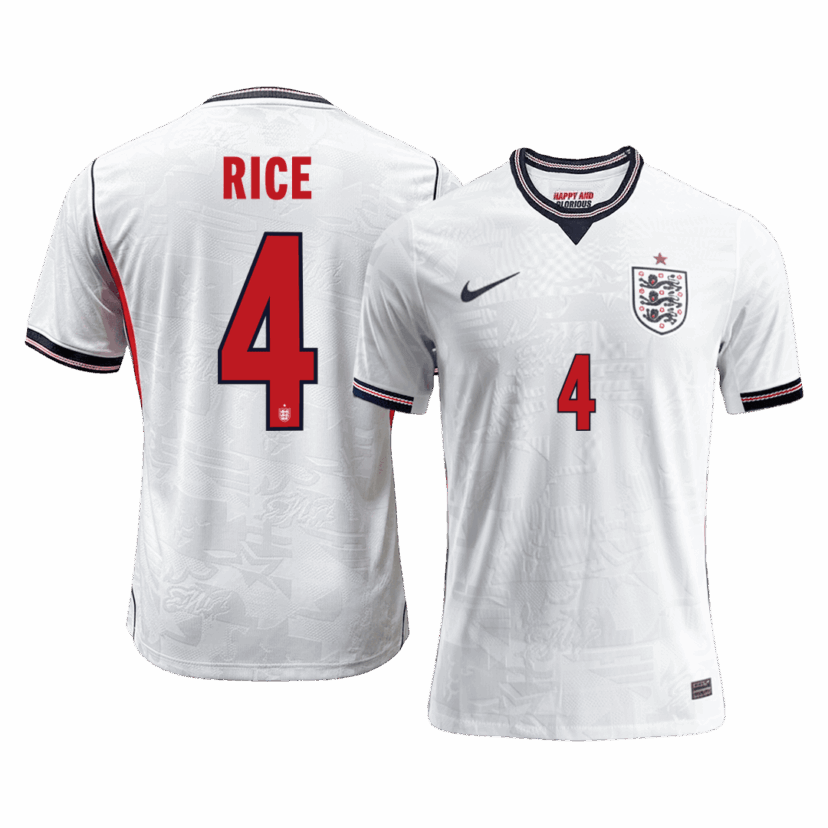 RICE #4 England Home Player Version Jersey World Cup 2026