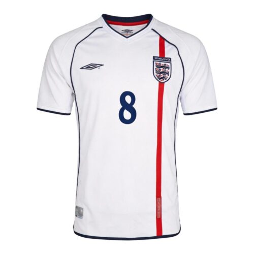 Retro Soccer Jersey SCHOLES #8 England Home 2002