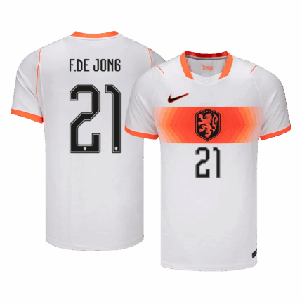 F.DE JONG #21 Netherlands Away Soccer Jersey World Cup 2026