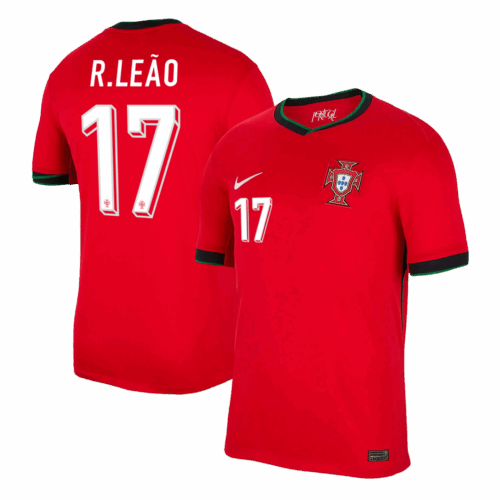 R.LEÃO #17 Portugal Home Soccer Jersey EURO