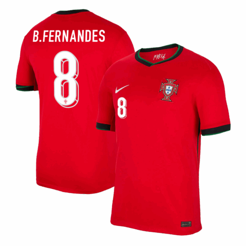 B.FERNANDES #8 Portugal Home Soccer Jersey EURO