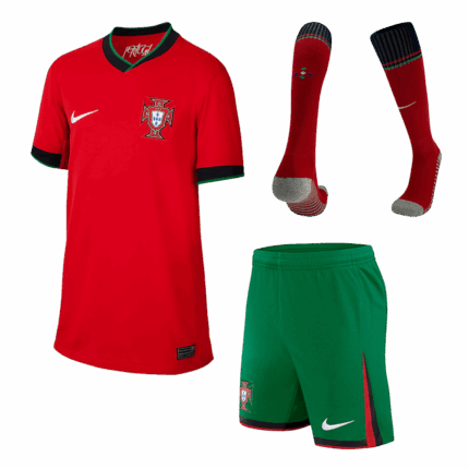 Portugal Home Kids Soccer Jerseys Full Kit EURO