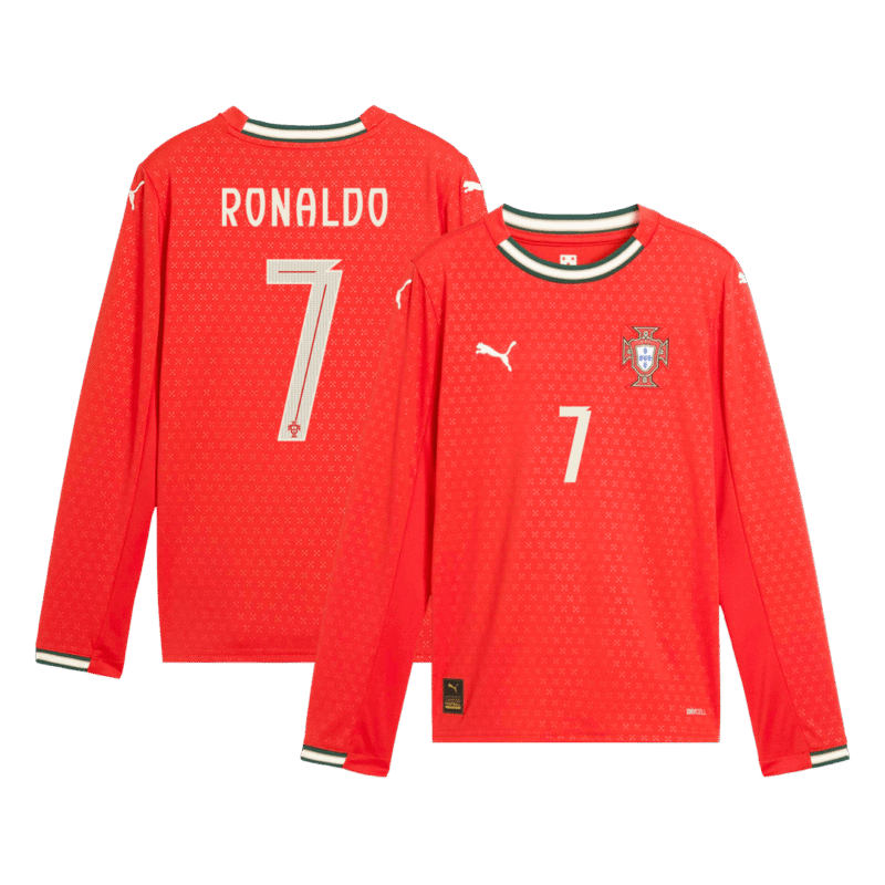 RONALDO #7 Portugal Home Long Sleeve Soccer Jersey 2025