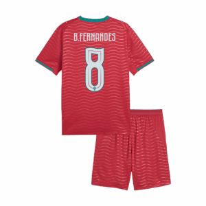 B. FERNANDES #8 Portugal Home World Cup Kids Soccer Jerseys Kit 2026