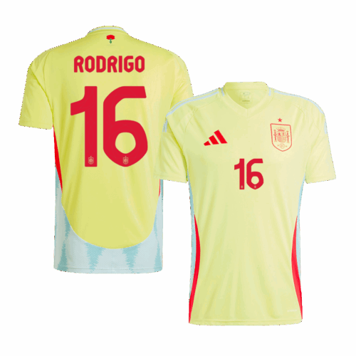 RODRIGO #16 Spain Away Soccer Jersey EURO