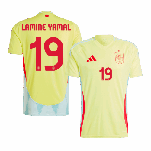 LAMINE YAMAL #19 Spain Away Soccer Jersey EURO